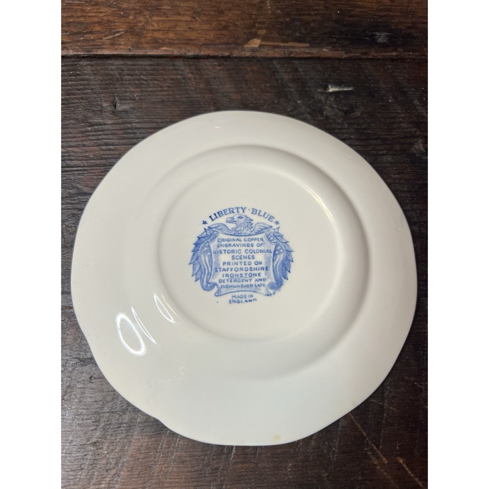 Liberty Blue Salad  Staffordshire Washington Leaving Christ Church - Picture 2 of 2